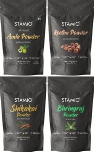 STAMIO Amla Reetha Shikakai Bhringraj Powder 1 Kg Combo for Hair Pack ...
