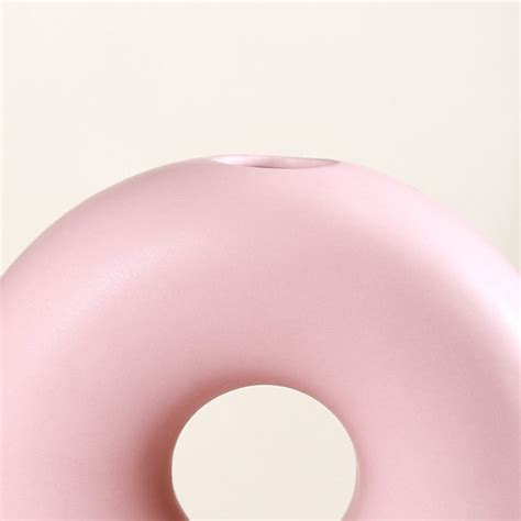 Round Donut Ceramic Vase Pink Online - Premium Vase | Nestasia