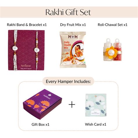 Evil Eye Protection White Rakhi Bracelet Gift Set Online - Premium Gift ...