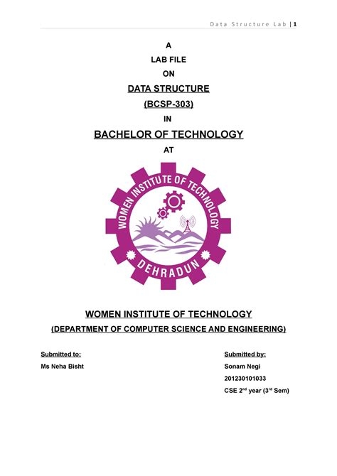 DSPrac - A LAB FILE ON DATA STRUCTURE (BCSP-303) IN BACHELOR OF ...