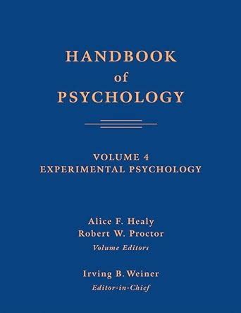 Buy Handbook of Psychology: Experimental Psychology: v. 4 Book Online ...