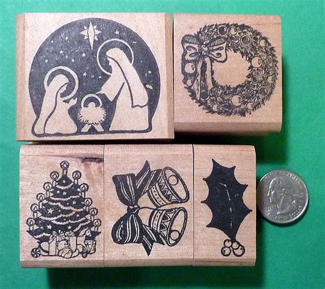 Christmas Rubber Stamp Set, 5 pcs | The StampCrafter
