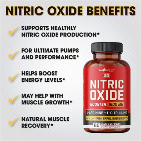 Nitric Oxide Supplement - L Arginine Capsules – Helps to Improve Energy ...