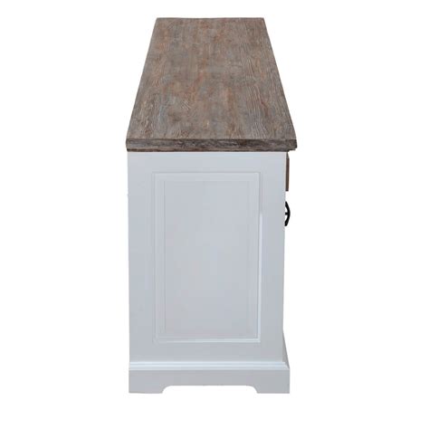 Danville Modern Farmhouse Solid Teak Wood 6 Drawer Large Sideboard