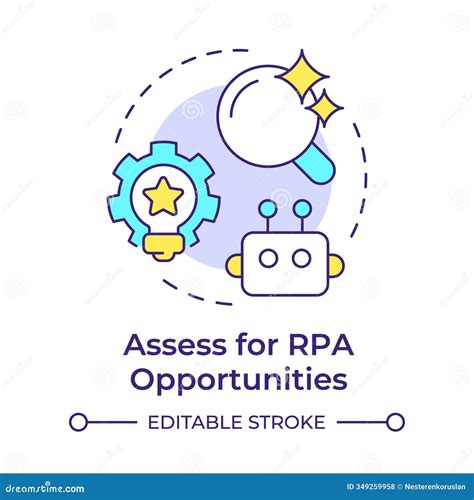 Assess For RPA Opportunities Multi Color Concept Icon Vector ...