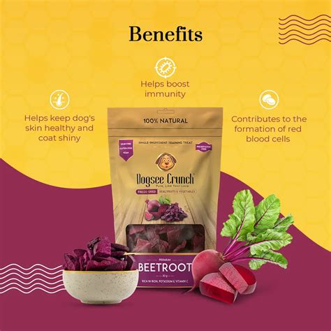 Freeze Dried Beetroot Dog Treats | Dogsee Crunch Beetroot | Dogsee