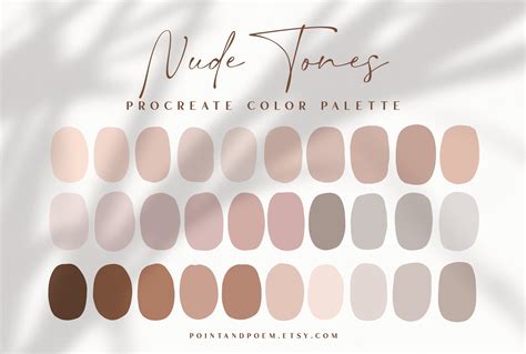 Procreate palette color swatches nude tones warm neutral etsy – Artofit