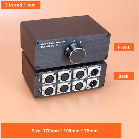 3(1)-in-1(3)-Out XLR Balance Stereo Audio Switch Switcher Passive ...