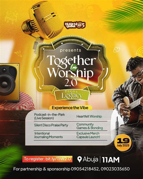 Together In Worship 2.0, XL Creative Hub, Abuja, 19 July 2025 | AllEvents