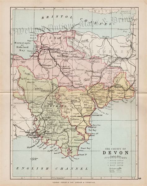 'THE COUNTY OF DEVON' by John Bartholomew F.R.G.S. / Philip & Son c ...