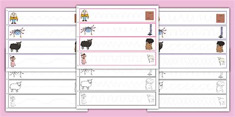 Nursery Rhymes Fine Motor Skills Tracing Cards: Lines