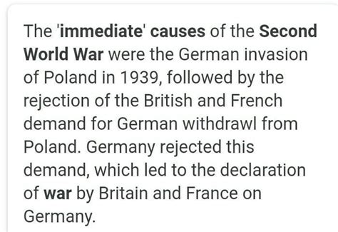 what is immediate cause of 2nd World war? - Brainly.in