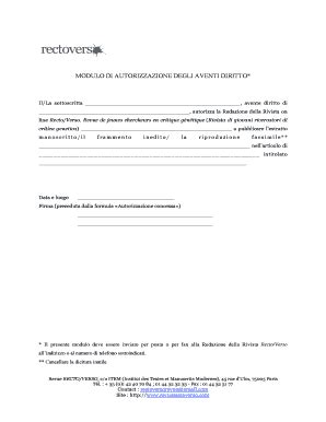 Compilabile Online MODULO DI AUTORIZZAZIONE DEGLI AVENTI DIRITTO Fax ...