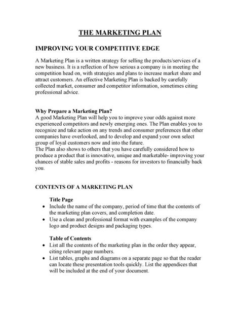 Marketing Plan Template 的图像结果
