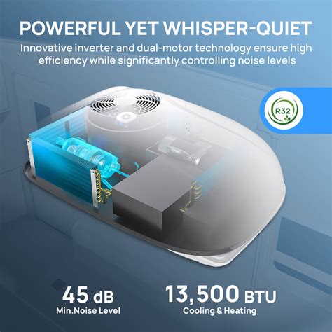 TURBRO Inverter RV AC with Heat Pump, 13,500 BTU, Quiet, Remote/WiFi ...