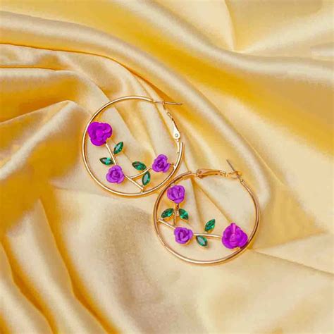 Radiant Rose Vine Hoops - 18K Gold Plated – Discov Accessories