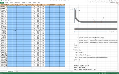 Conduit Offset Bending Chart at Ervin Stefan blog