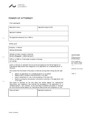 Fillable Online POWER OF ATTORNEY - AU Fax Email Print - pdfFiller