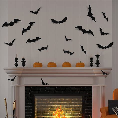 Buy 96 Pieces Halloween Bats Decoration,4 Different Sizes 3-12 Inch ...