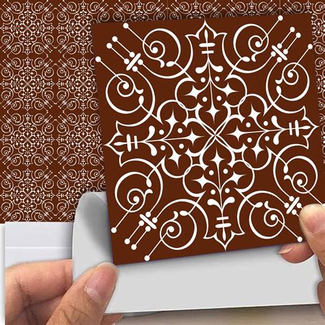 Sonsky Rangoli Pattern - 10 Tile Stickers |Floor Sticker| Kitchen ...