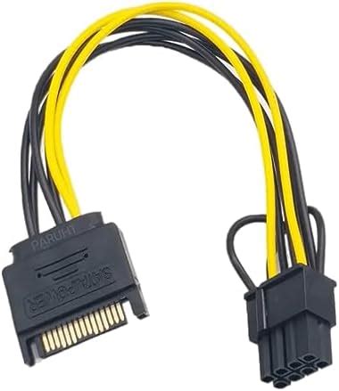 WiredCom 15Pin SATA Male to 8pin |6+2| PCI-E Female Video Card Power ...