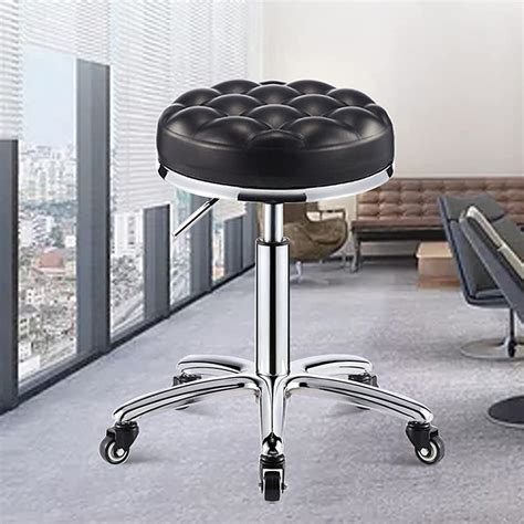 Buy NYTA PU Leather Round Rolling Stool with with Soft Thicker Seat ...