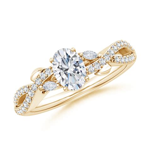 Lab-Grown Nature-Inspired Oval And Marquise Diamond Side Stone ...