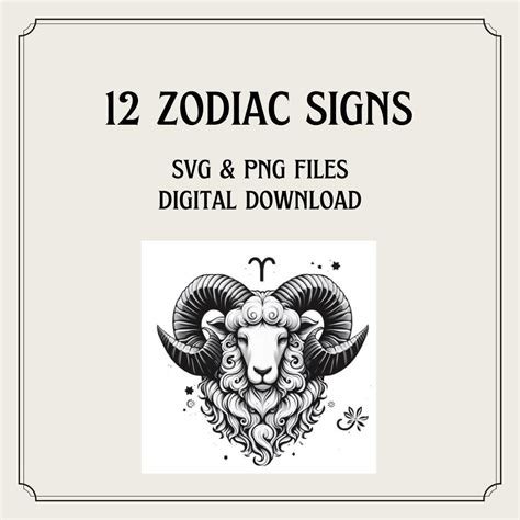 12 Zodiac Signs SVG and PNG Bundle With Bonus Zodiac Fonts, Astrology Black and White Clipart ...