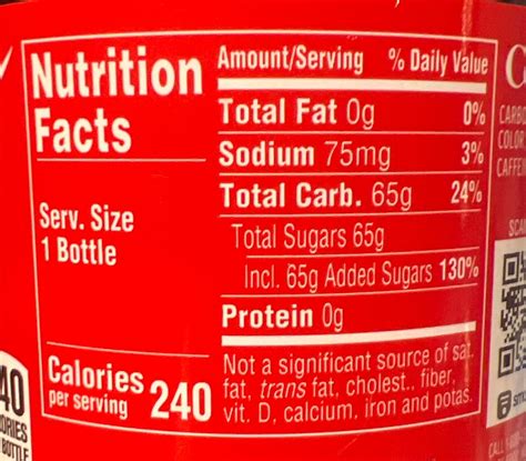 Coca Cola Nutrition Facts Label - Free Printable Nutrition Facts