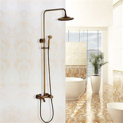 Vintage Shower Faucet Set 8" Shower Head, Shower System Retro Rainfall ...