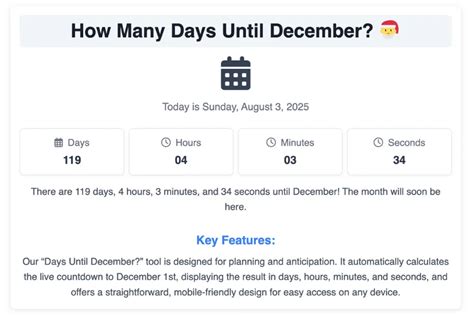 How Many Days Until December? - Time Date Calculator