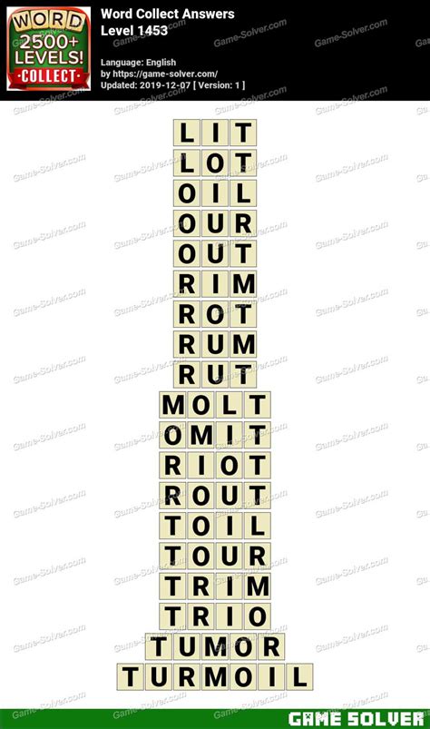 Word Collect Level 1453 Answers • Game Solver