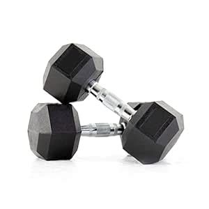 Buy FITRXX Rubber Coated Hexa Dumbbell Set for Men & Women Professional ...