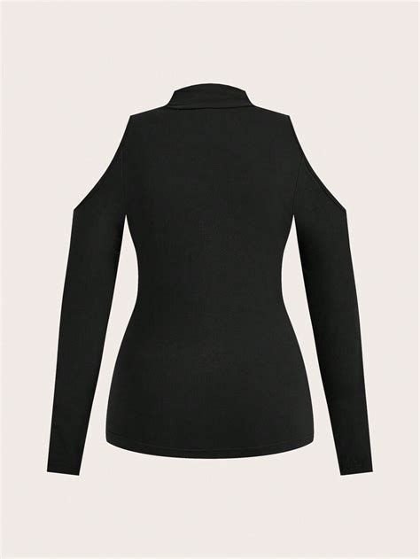 Le freak c est chic Plus Size Women High Neck Long Sleeve T-Shirt, Slim ...