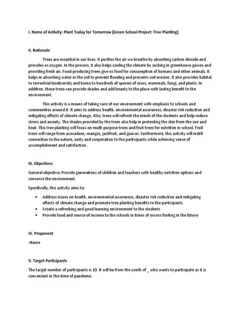 CWTS Tree Planting Project Proposal | PDF | Plants | Trees