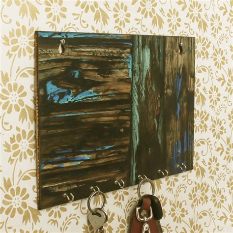 Painting Theme Wooden Key Holder with 6 Hooks - eCraftIndia Online