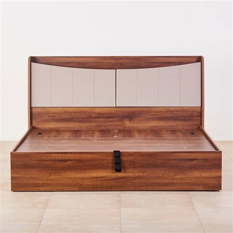 Buy Serenity Paxton King Bed with Hydraulic Storage - Brown from Home ...