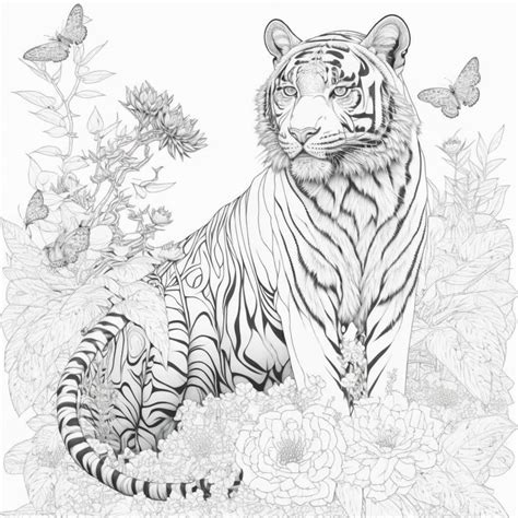 Tiger Realistic Coloring Pages