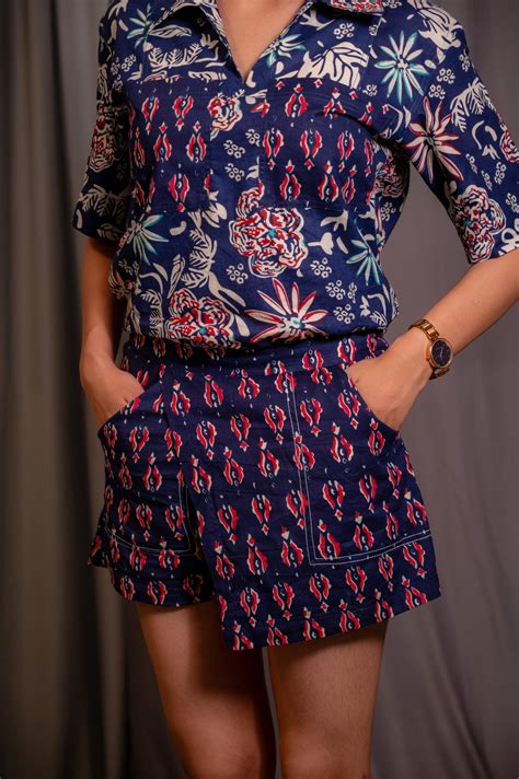 Blue Shirt Skort Co-ord Set – Siva