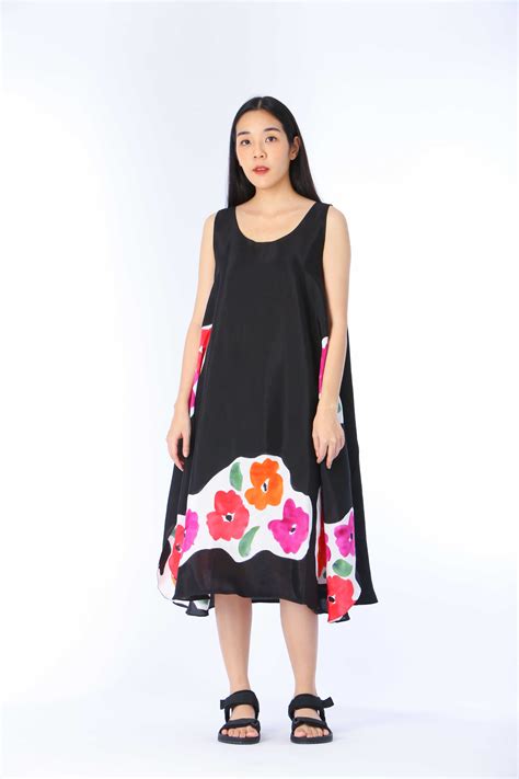 (Pre-order)Sac Sleeveless Dress Cotton Silk Hand paint | LINE SHOPPING