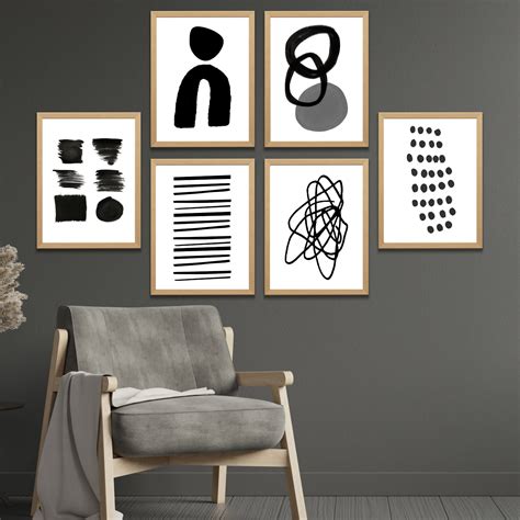 Buy Gallery Wall Set Set of 6 Prints Abstract Artwork Contemporary ...