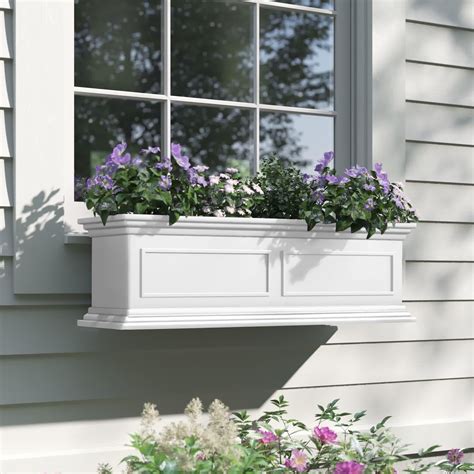 White Window Box Planter H Potter Window Box Flower Garden Herb Pot