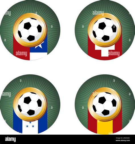 Composition with footballs in the flags of each country of the group H ...