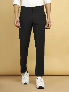 Wrangler Regular Fit Men Black Trousers - Buy Wrangler Regular Fit Men ...