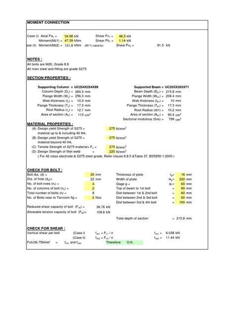 Image result for Moment Connection Design Example