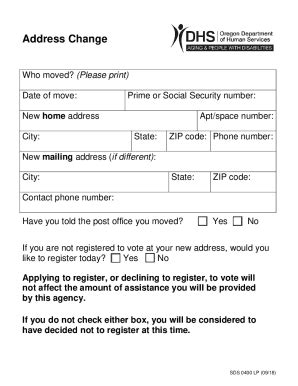 Fillable Online Address Change Large Print English. Address Change Fax ...