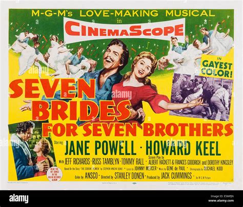 SEVEN BRIDES FOR SEVEN BROTHERS, US poster, from left: Howard Keel ...