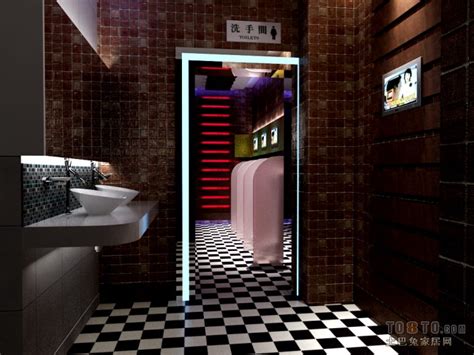 现代风工装设计酒店洗手间洗手台装修效果图 – 设计本装修效果图