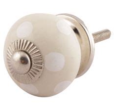 Ceramic dotted knob - kitchen pulls - chrome door knobs - closet door knobs