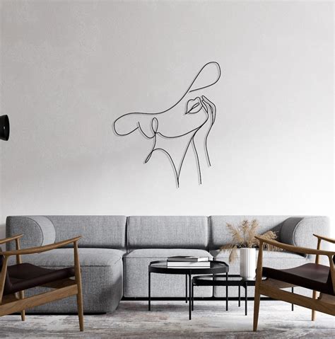 Minimalist Woman Face Metal Wall Line Art for Entryway Decor, Woman ...